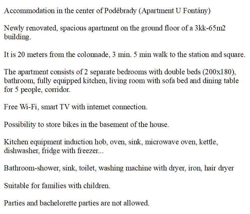Apartmán u Fontány Poděbrady Exterior foto